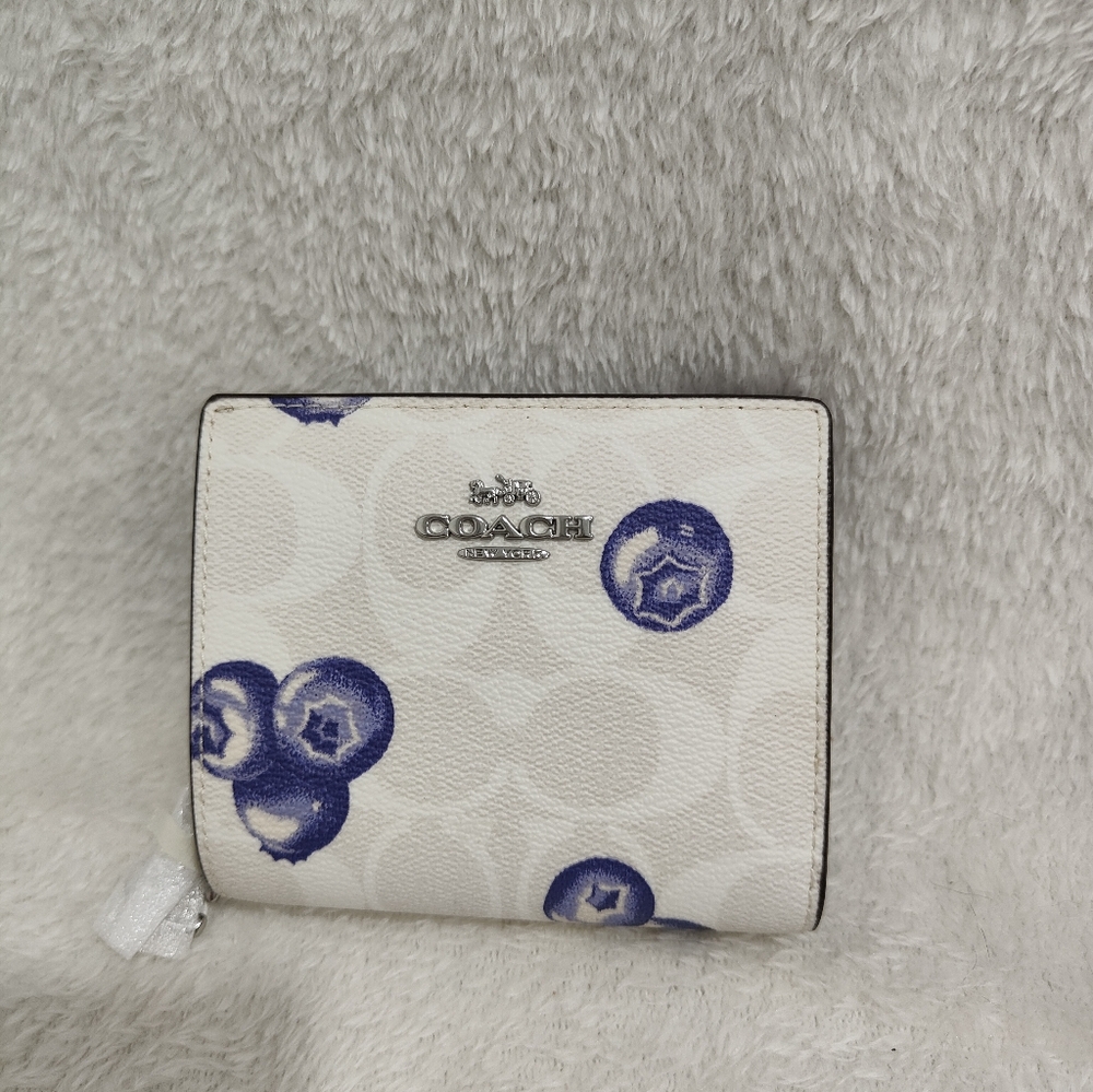 COPY - Snap Wallet In Signature Canvas With Blueberry Print